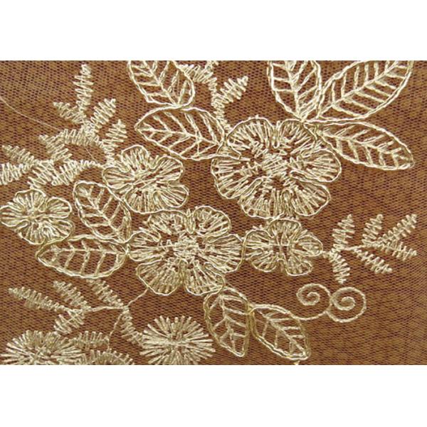 Ткань шнурка сетки золота связыванная Тюль с флористической вышивкой для Бридал платья свадьбы