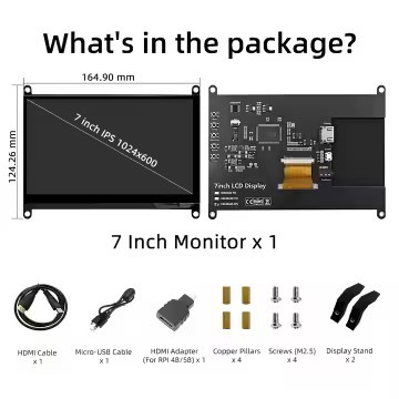 1024x600 HDMI LCD Display 7 Inch Capacitive Touch Screen With 5 Point Capacitive Touch Screen