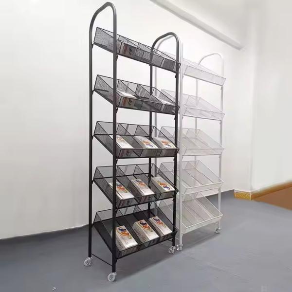 Light Weight Wire Display Rack Wire Wooden Storage Racks With Wheels