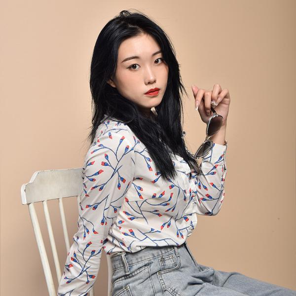 100% Cotton Stockpapa Womens Casual Print Shirts