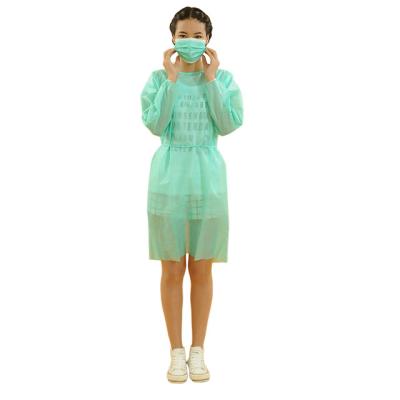Full Coverage Green Disposable Isolation Gowns Pp/Sms/Pp+Pe Material