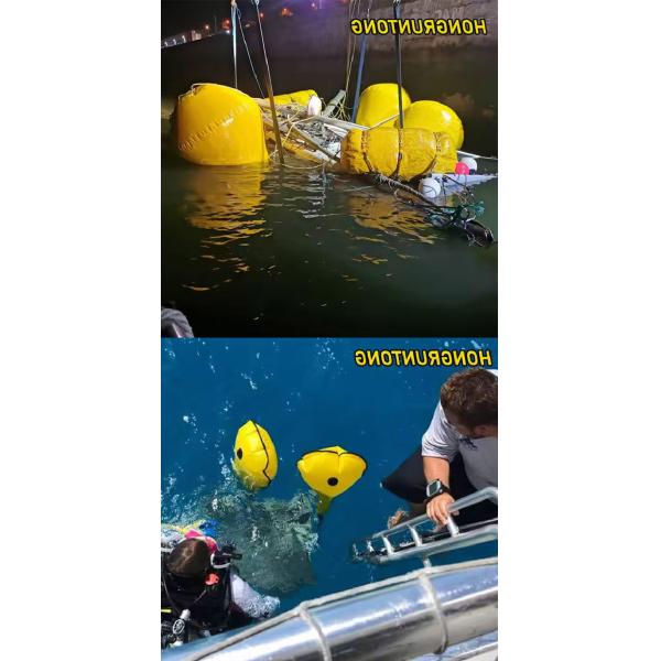 Sacs de levage professionnels en parachute avec soutiens et charges de levage sous l'eau