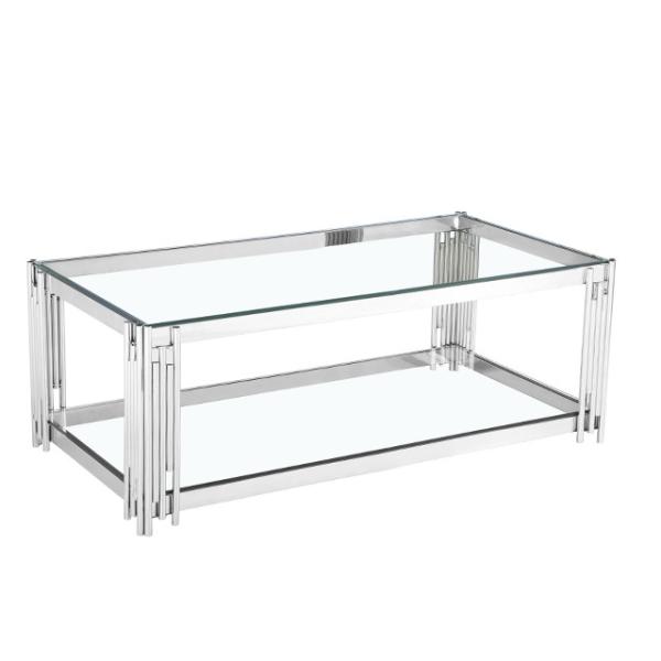 Tempered Glass Top 45cm 24KGS Rectangular Modern Coffee Table
