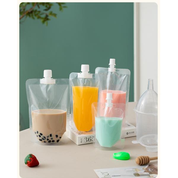 Transparent disposable finished product bag suction bag milk tea yogurt soy milk traditional Chinese medicine liquid packaging bag self-supporting beverage bag