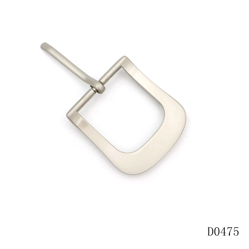 Curved Pin Belt Buckle Matte Silver Rectangular Belt Buckle For Belts And Bags