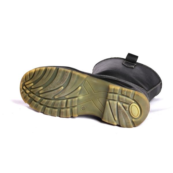 Steel Toe Lace Up Cut Black Split Cow Leather Anti Slip Protection Brand Safety Shoes