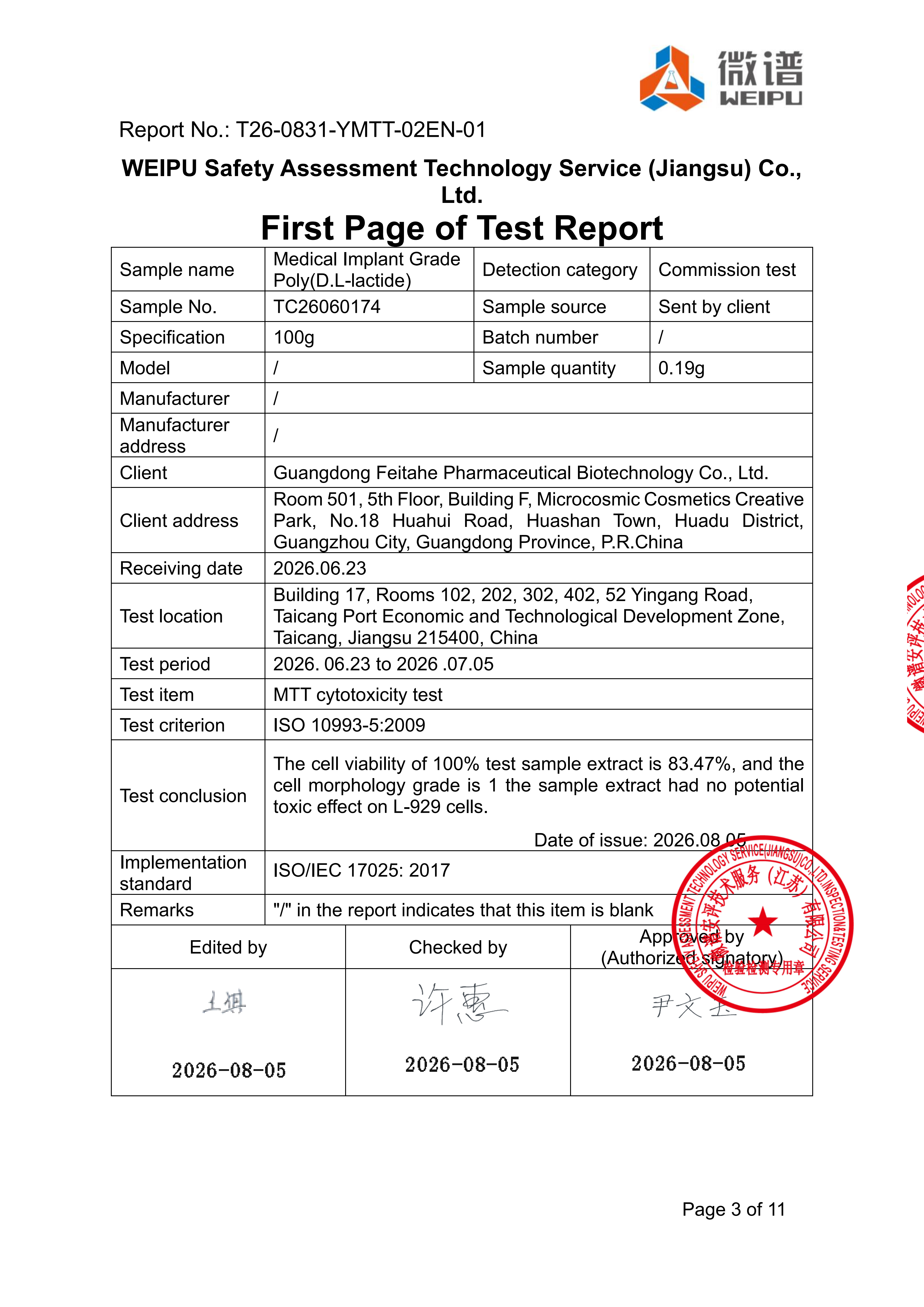 Guangdong Fitakh Pharmaceutical Biotechnology Co., Ltd. Certifications