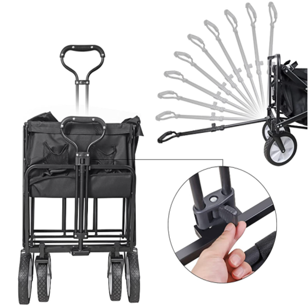 Steel Folding Picnic Wagon With Powder Coating Foldable Garden Wagon Cart