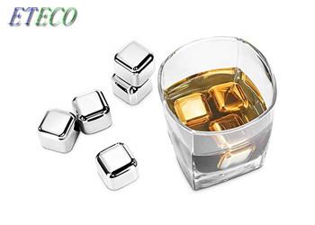 Silver Stainless Steel Ice Cubes Safe Buffer Polished Long Use Time No Rust