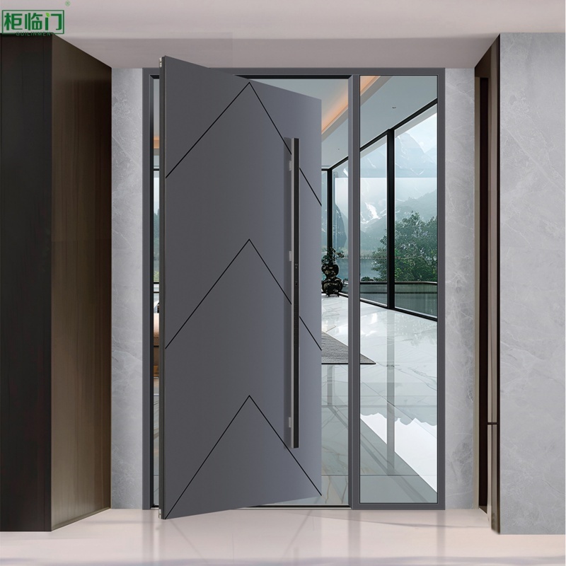 Waterproof Modern Aluminum Entry Doors Residential Customized