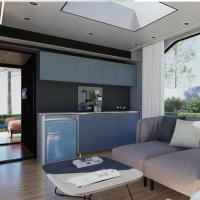 Casa cápsula espacial portátil de 8 toneladas con estructura de acero galvanizado