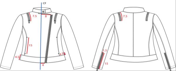 High Fashion Navy Ladies PU Jacket , Womens Leather Coats LEDO1721