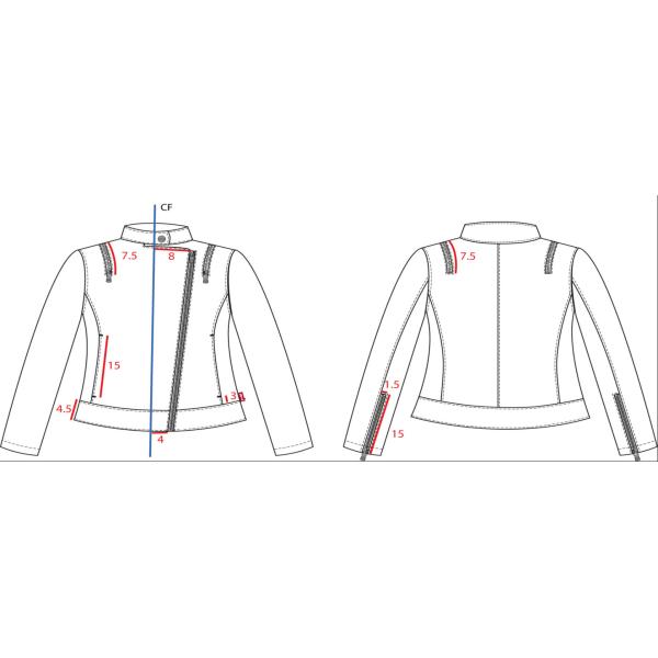 High Fashion Navy Ladies PU Jacket , Womens Leather Coats LEDO1721