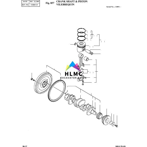 Diesel Machinery Engine YANMAR 4TNV94 129906-22050 Piston Ring Excavator Spare Parts