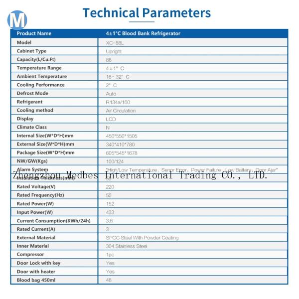 OEM Single Door Style Blood Bank Refrigerator