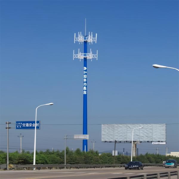 Cell Antenna Telecom Hot Dip Galvanized Monopole Tower 10 -60 M
