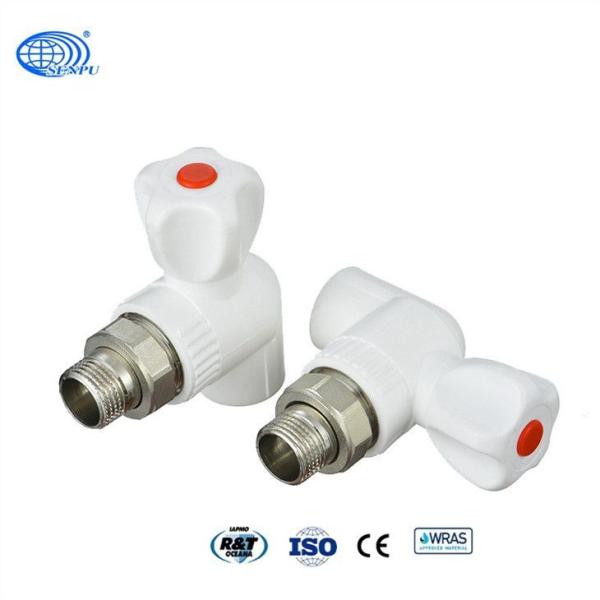 20mm PN25 White Straight Radiator Valves Heat Resistance PPR Pipes Fittings
