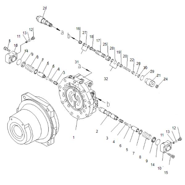 Excavator PC1250 21N-60-34100 Final Drive Device Travel Motor Hydraulic Motor