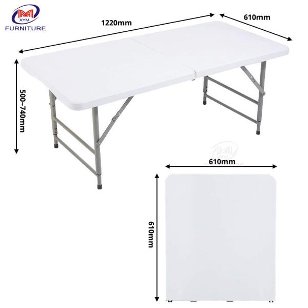 Adjustable Folding Plastic Rectangle Table Set Outdoor