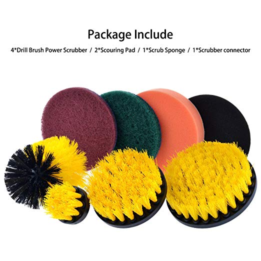 OEM 25 Pieces Drill Scrubber Brush Kit Scrub Pads Sponge 7.5mm Plate Hole