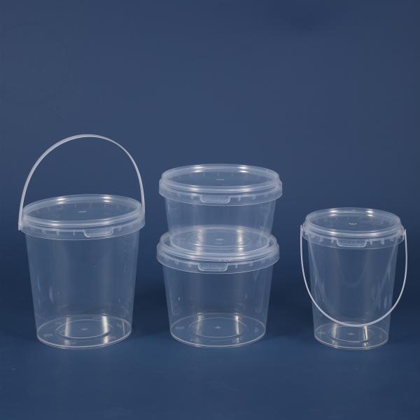 450ml-900ml Transparent Plastic Food Storage Buckets With Lids Fruit Bucket