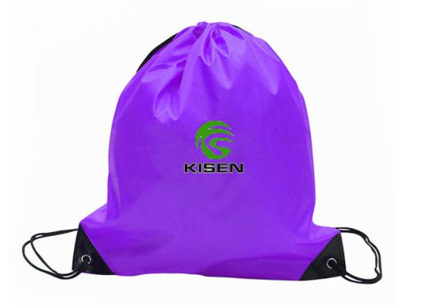 Colored Women'S Drawstring Backpack , Reusable 210d Polyester Drawstring Bag