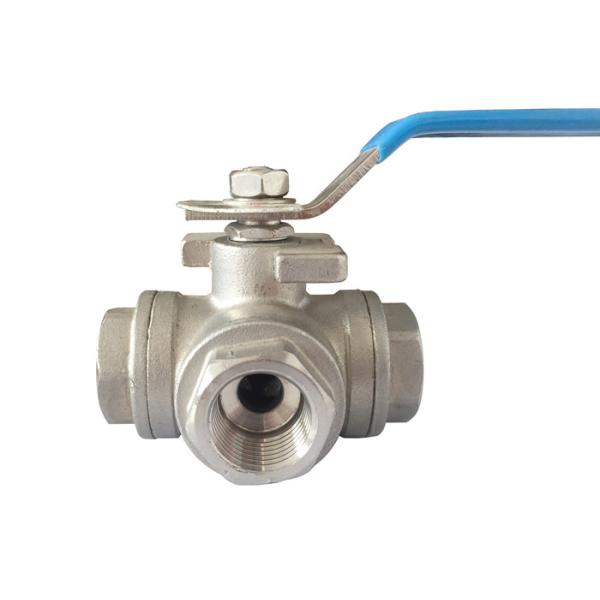 Light type 1 inch three way 1000 WOG  ball valve 304 stainless steel npt threaded