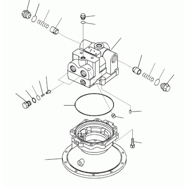 Excavator 706-7K-01081 706-7K-01080 For Komatsu Swing Reduction PC400-7 PC300-7 Hydraulic Swing Reducer Swing Gearbox Swing Device