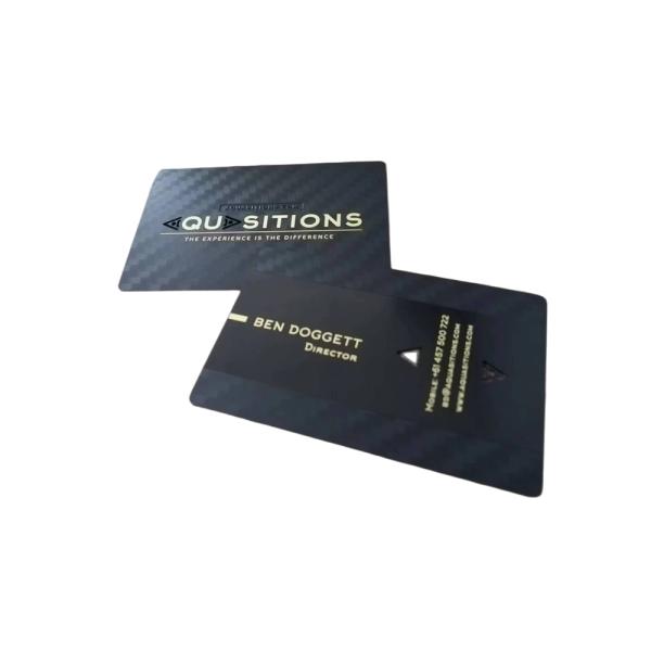 Matt черный латунный углерода волокна отрезка лазер логотипа вне гравирует членскую карту металла