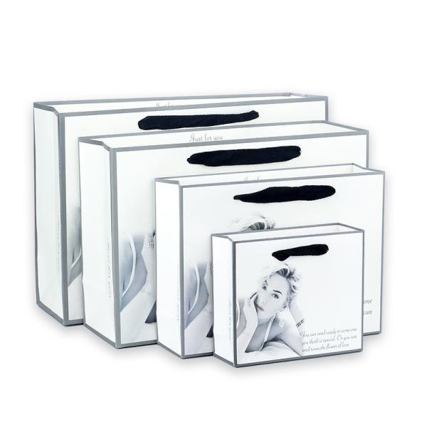 Custom paper bag plant logo printed white paper wig packaging bags