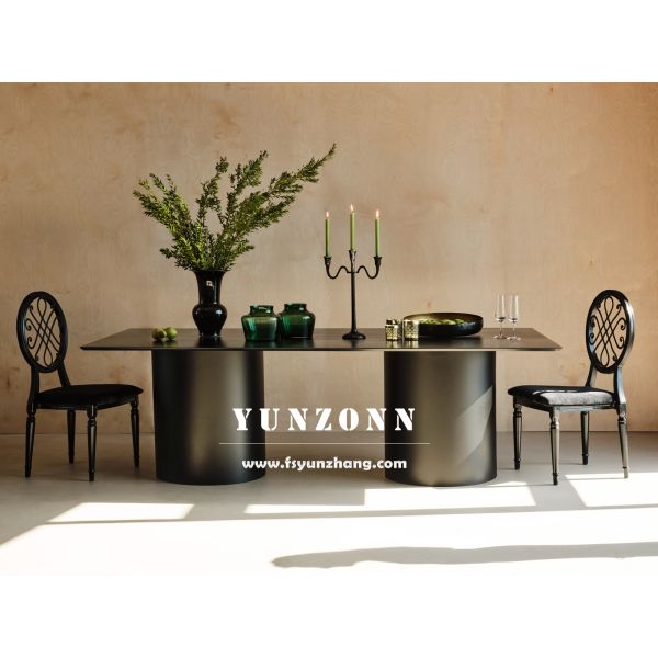 Wholesale Luxury Living Room Furniture Interior Night Club Exterior Turkey Design Black Stainless Steel Table for Wedding