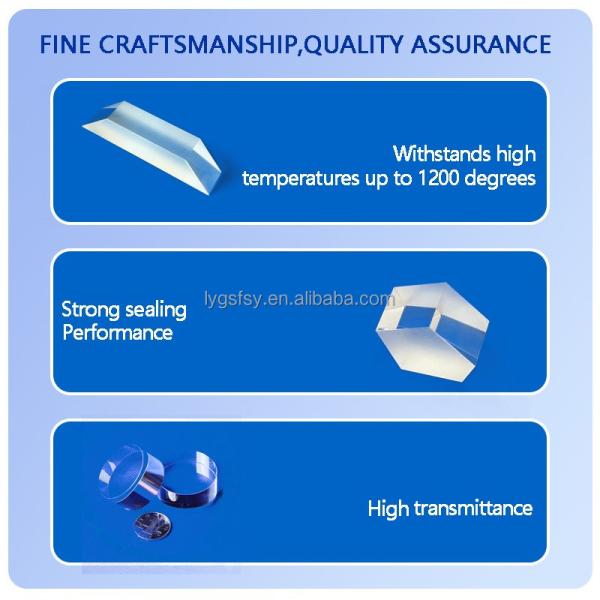 Clear Quartz Plate with Optical Prism Optical Quartz Prism Custom Cutting and Welding Processing Service