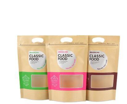 factory direct supply wholesale stand up pouches kraft paper zipper bag for good packing