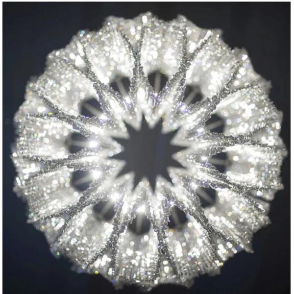 Durable LED Custom Crystal Chandeliers Stainless Steel Lamp Body K9 Primary Crystal