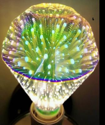 os bulbos decorativos do diodo emissor de luz da galáxia dos fogos-de-artifício 3D com diamante quadrado datilografam 5W 100g