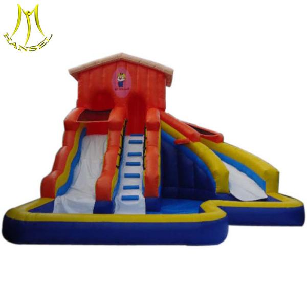 Hansel cheap indoor bounce round inflatable water slide for outdoor playground wholesale