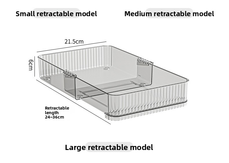 Minimalist Acrylic Drawer Organizer Durable Clear Storage Box Desktop Cosmetic Case for Makeup Lipstick Kitchen Cutlery Utensils