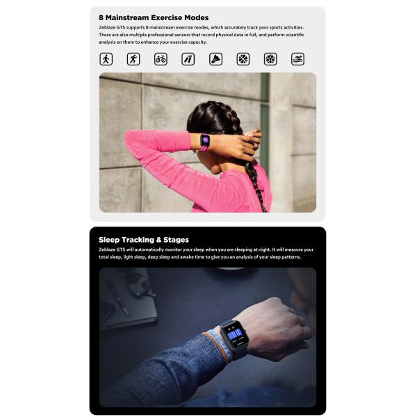 Vasious набирает браслет Ip67 Zeblaze GTS здоровья тарифа сердца 1,54 дюймов