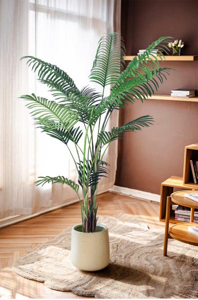 5ft 6FT 7ft Fake Tropical Palm Plant, Artificial Palm Tree, Pre Potted Faux Greenry Plant for House Living Room Outside Patio Office Home