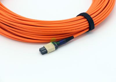 MPO Trunk Cable 30M 12F 3.0mm OM2 MPO Female 50 / 125μm 200M LSZH Polarity B High Return Loss Orange Senko
