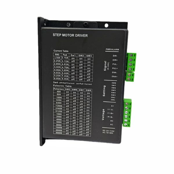 P860A DM860A Stepper Motor Driver with 8.4A Peak Current DC(24-110V) AC(18-80V) Voltage Range and 51200ppr Microstepping for Nema34 Motors