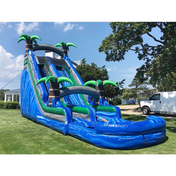 50ft Large Inflatable Slip And Slide Into Pool Commercial Inflatable Waterslide Rental
