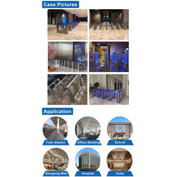 Tourniquet à rabat en acier inoxydable avec communication TTL232 et 4 paires d'entrées infrarouges pour le contrôle d'accès sécurisé
