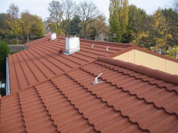 50 years Colored Stone Coated Metal Tiles Bond Tile Building Materials Steel Roof Luxury villas Antique architecture
