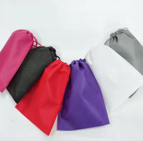 Nonwoven Cotton Small Drawstring Gift Bags For Shoes Clothing Dust Packaging