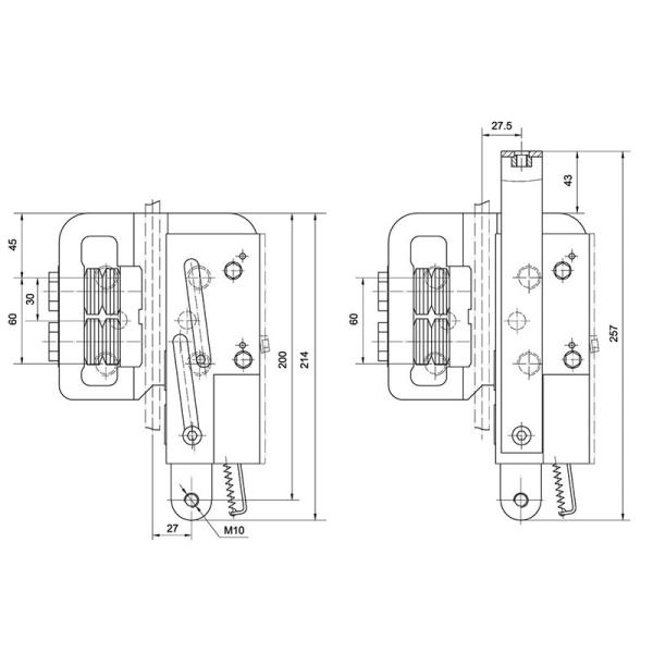 Lift Safety Gear Elevator Spare Parts SN-SG-AQ10A 0.25~2.50m/S