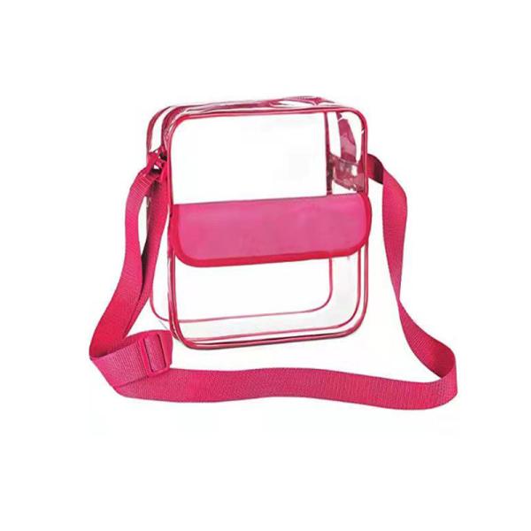 Customized Logo Clear Crossbody Purse Bag Letter Patches Available Stadium Approved Gym Clear Shoulder Tote Bag