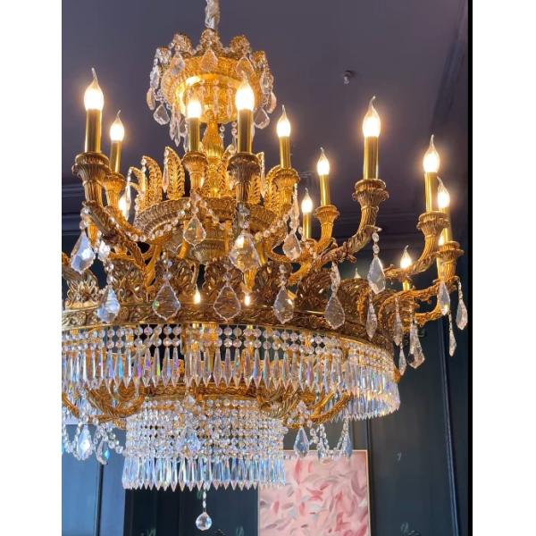 Европейские суды Luxury Crystal Candle Chandelier Ослепительное освещение