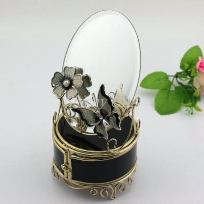 Shinny Gifts Black Glass Collective Box for Jewelries for Wedding