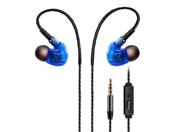Portable Wired Sports Earphones , Stereo Sound Metal In Ear Earphones